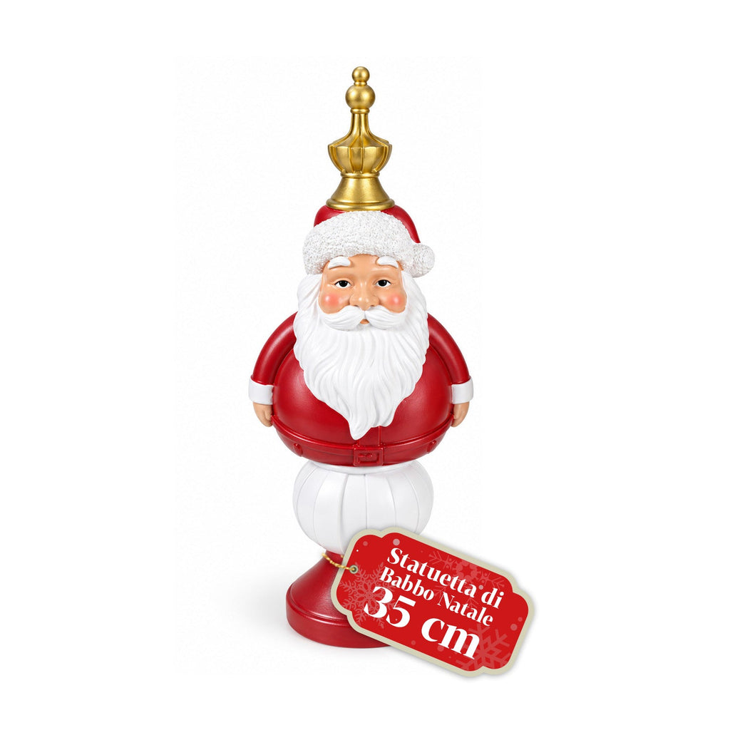 Statuetta natalizia 35 cm in resina, decorazione di Natale Babbo Natale, soldatino schiaccianoci e orsetto, rosso o bianco, per interni ed esterni