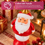 Statuetta natalizia 35 cm in resina, decorazione di Natale Babbo Natale, soldatino schiaccianoci e orsetto, rosso o bianco, per interni ed esterni