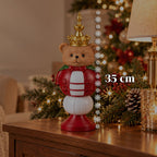Statuetta natalizia 35 cm in resina, decorazione di Natale Babbo Natale, soldatino schiaccianoci e orsetto, rosso o bianco, per interni ed esterni