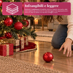 Set 16 Palline di Natale Infrangibili 7 cm - 4 Finiture Assortite Lucide, Opache e Glitterate - Decorazioni Albero e Casa - Rosso, Oro, Argento