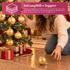 Set 16 Palline di Natale Infrangibili 7 cm - 4 Finiture Assortite Lucide, Opache e Glitterate - Decorazioni Albero e Casa - Rosso, Oro, Argento