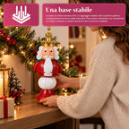 Statuetta natalizia 35 cm in resina, decorazione di Natale Babbo Natale, soldatino schiaccianoci e orsetto, rosso o bianco, per interni ed esterni