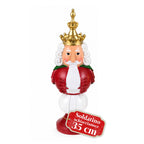 Statuetta natalizia 35 cm in resina, decorazione di Natale Babbo Natale, soldatino schiaccianoci e orsetto, rosso o bianco, per interni ed esterni