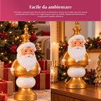 Statuetta natalizia 35 cm in resina, decorazione di Natale Babbo Natale, soldatino schiaccianoci e orsetto, rosso o bianco, per interni ed esterni