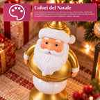 Statuetta natalizia 35 cm in resina, decorazione di Natale Babbo Natale, soldatino schiaccianoci e orsetto, rosso o bianco, per interni ed esterni
