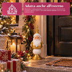 Statuetta natalizia 35 cm in resina, decorazione di Natale Babbo Natale, soldatino schiaccianoci e orsetto, rosso o bianco, per interni ed esterni