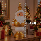 Statuetta natalizia 35 cm in resina, decorazione di Natale Babbo Natale, soldatino schiaccianoci e orsetto, rosso o bianco, per interni ed esterni