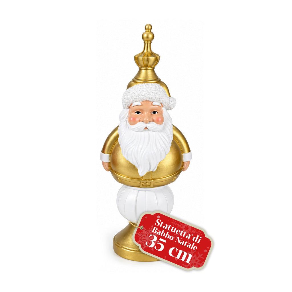 Statuetta natalizia 35 cm in resina, decorazione di Natale Babbo Natale, soldatino schiaccianoci e orsetto, rosso o bianco, per interni ed esterni