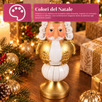 Statuetta natalizia 35 cm in resina, decorazione di Natale Babbo Natale, soldatino schiaccianoci e orsetto, rosso o bianco, per interni ed esterni