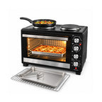 Fornetto Elettrico 40L con Doppia Piastra Elettrica, Grill, 5 Modalità di Cottura, Timer 120 Minuti, 100-250°C e Porta Doppio Vetro
