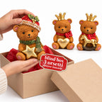Orsetto decorativo natalizio in poliresina 16x15x21 cm, soprammobile orso Natale, statuina ornamento addobbo decorazione casa natalizia, assortiti