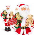 Babbo Natale Danzante 150 cm con Musica, Canto e Movimento - Decorazione Natalizia da Interno con Pulsante, Base 38 cm, Rosso