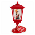 Lampione natalizio luminoso 60 cm con Babbo Natale, effetto neve soffiata e musica, LED, lanterna decorativa natalizia rossa
