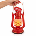 Lanterna Natalizia Rossa LED Effetto Fiamma con Musica di Natale, Gancio per Appendere e Rifiniture Dorate, Decorazione 15x11x25 cm
