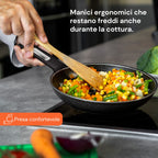 Set di pentole completo da 13 pezzi in vari colori con mestoli inclusi