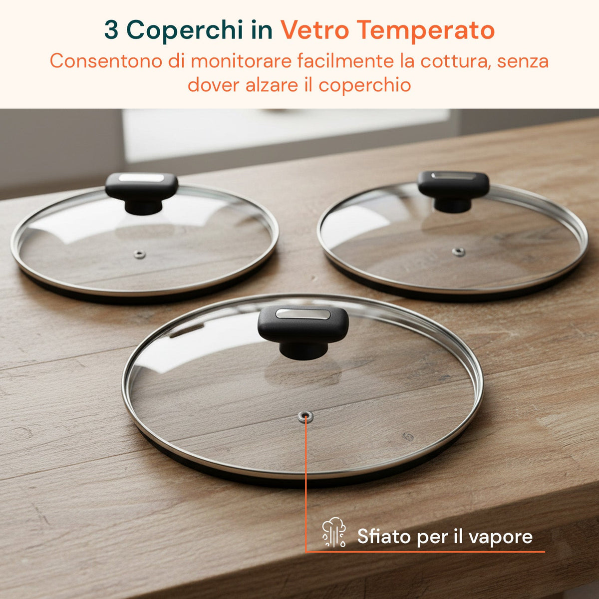 Set di pentole completo da 13 pezzi in vari colori con mestoli inclusi