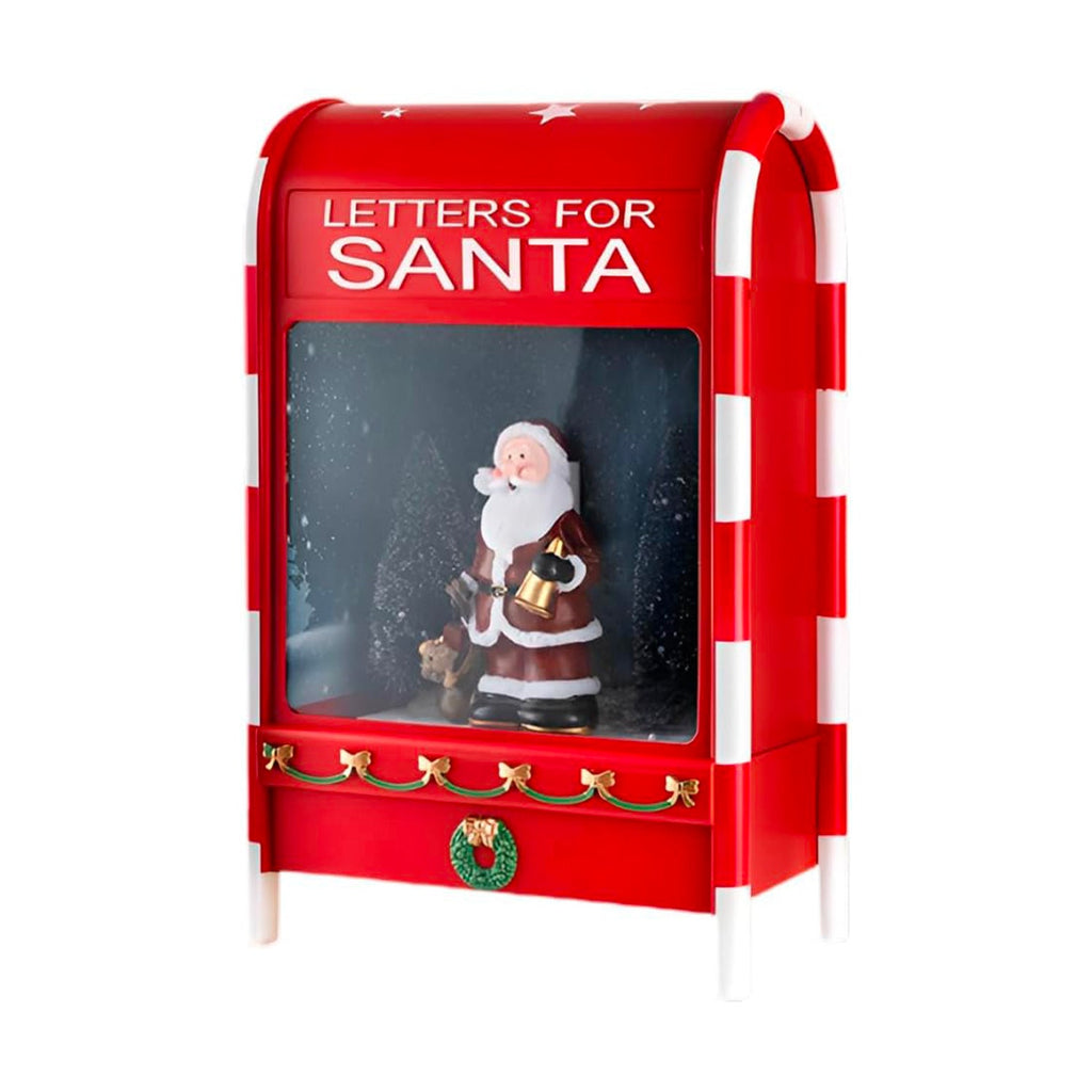 Cassetta Postale di Natale con Babbo Natale – LED, Musica e Effetto Neve