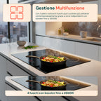 Piano a induzione da incasso con 4 zone di cottura – Potenza 7200W