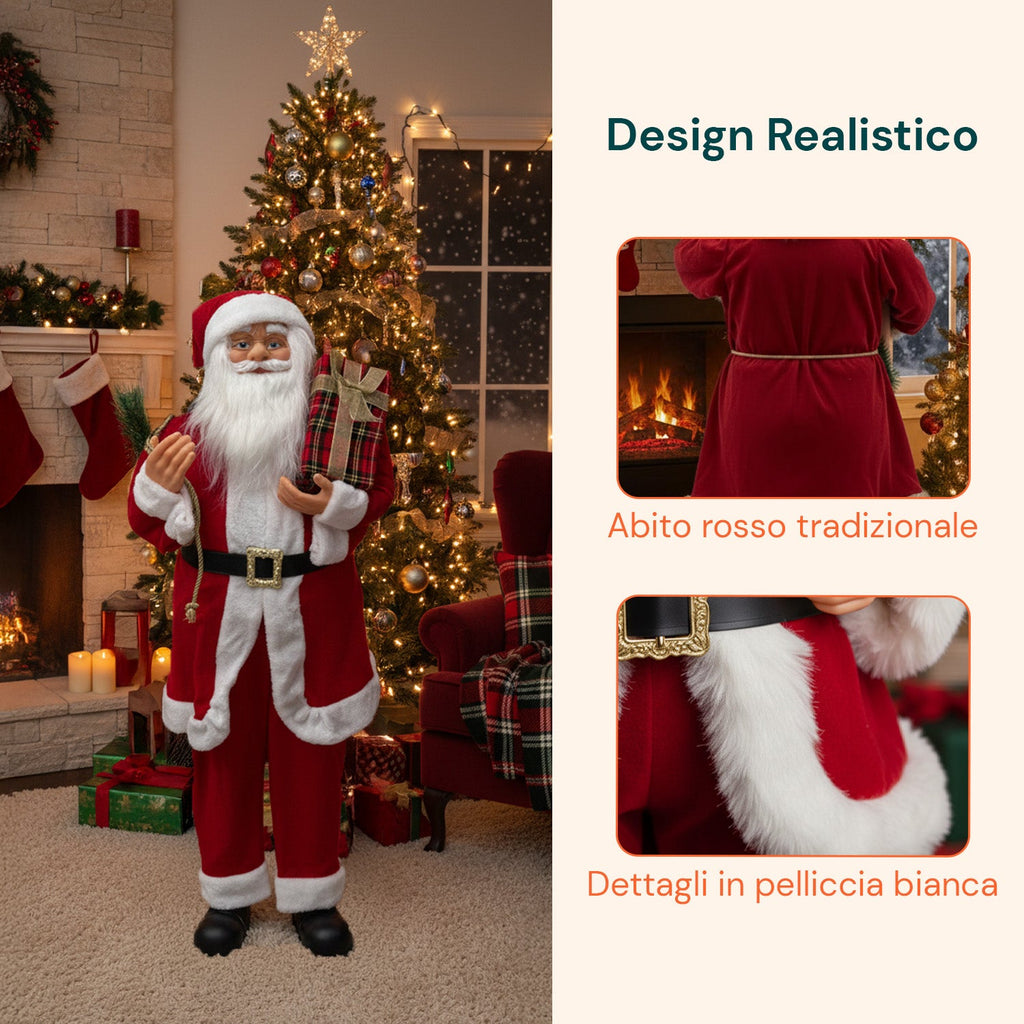 Decorazione natalizia Babbo Natale – Stile classico, perfetta per ingresso e soggiorno