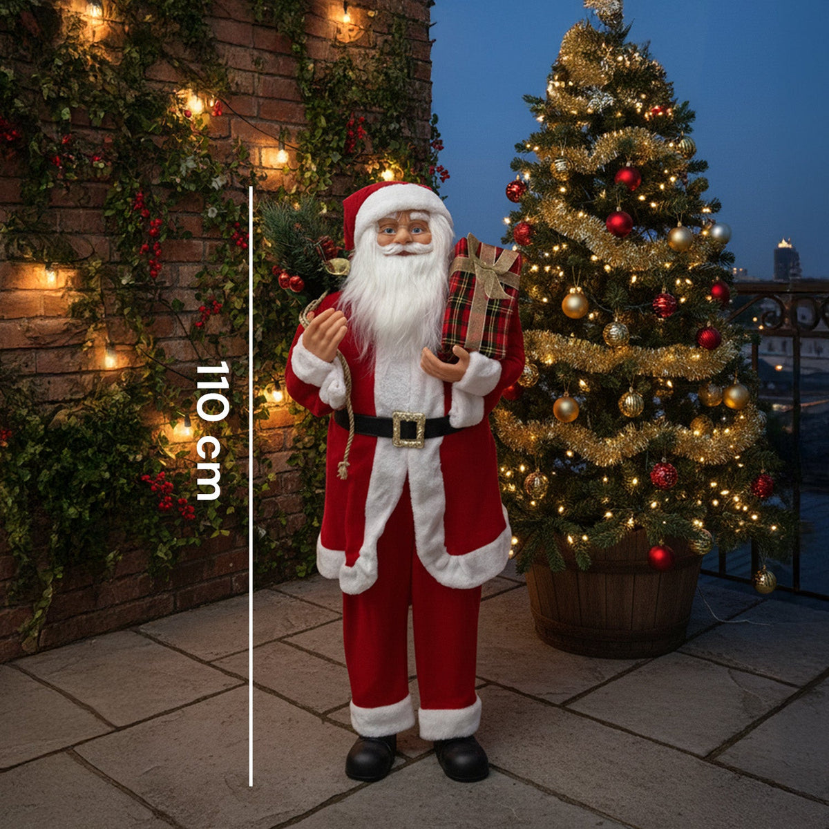 Decorazione natalizia Babbo Natale – Stile classico, perfetta per ingresso e soggiorno