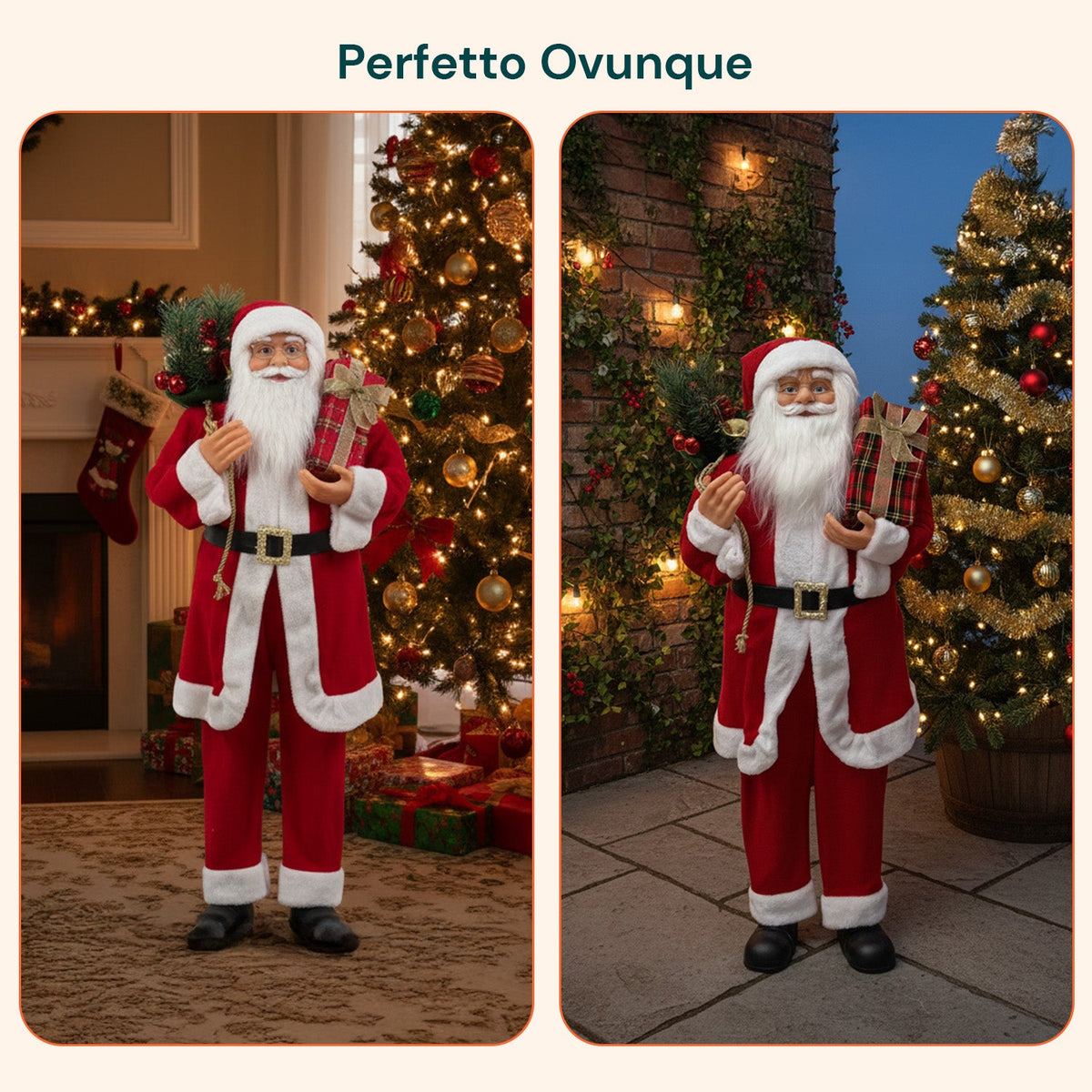 Decorazione natalizia Babbo Natale – Stile classico, perfetta per ingresso e soggiorno