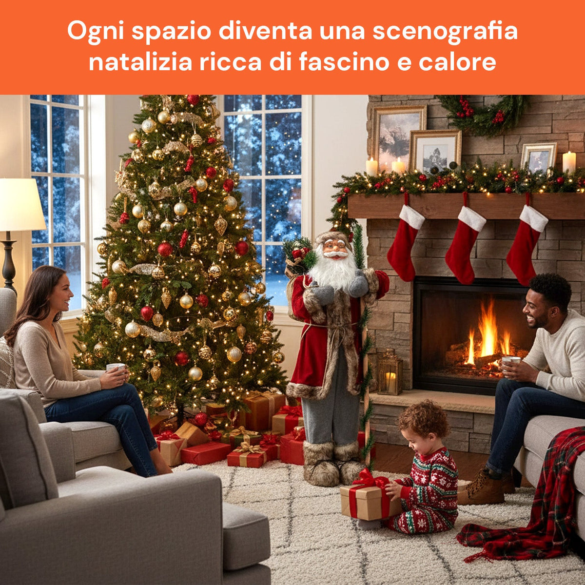 Decorazione natalizia Babbo Natale – Stile classico, perfetta per ingresso e soggiorno
