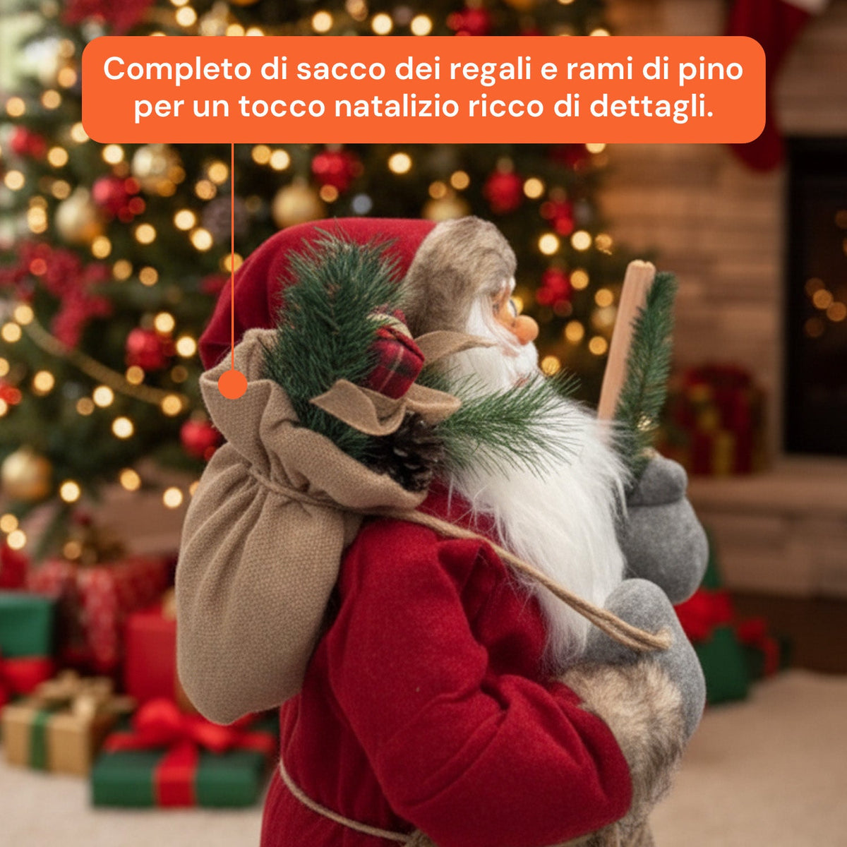 Decorazione natalizia Babbo Natale – Stile classico, perfetta per ingresso e soggiorno