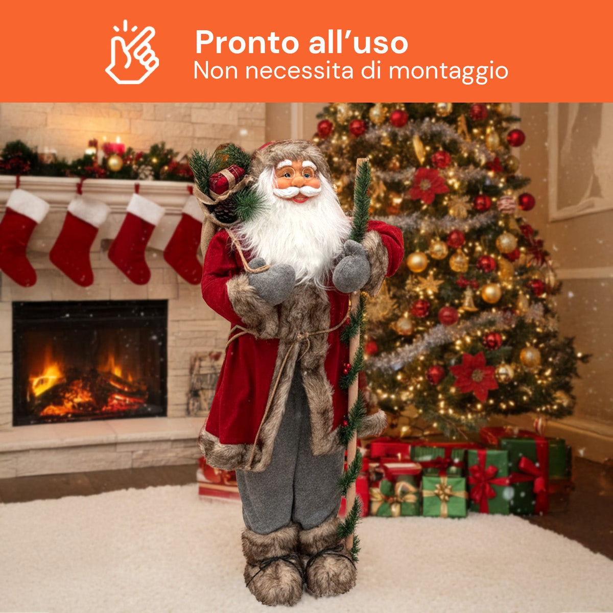 Decorazione natalizia Babbo Natale – Stile classico, perfetta per ingresso e soggiorno