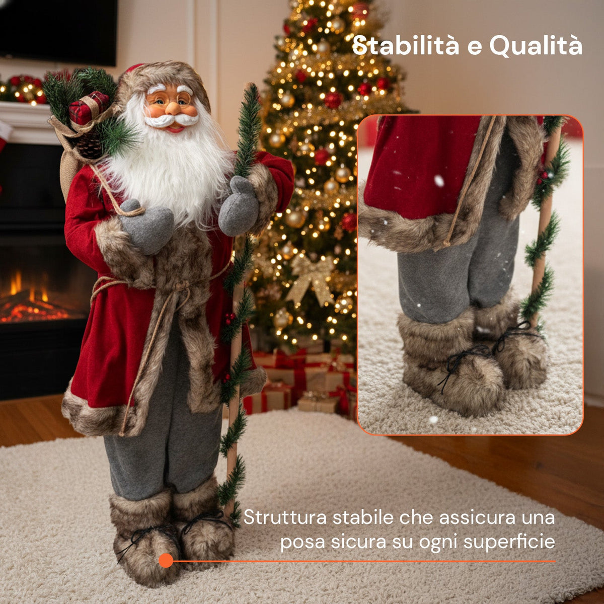 Decorazione natalizia Babbo Natale – Stile classico, perfetta per ingresso e soggiorno