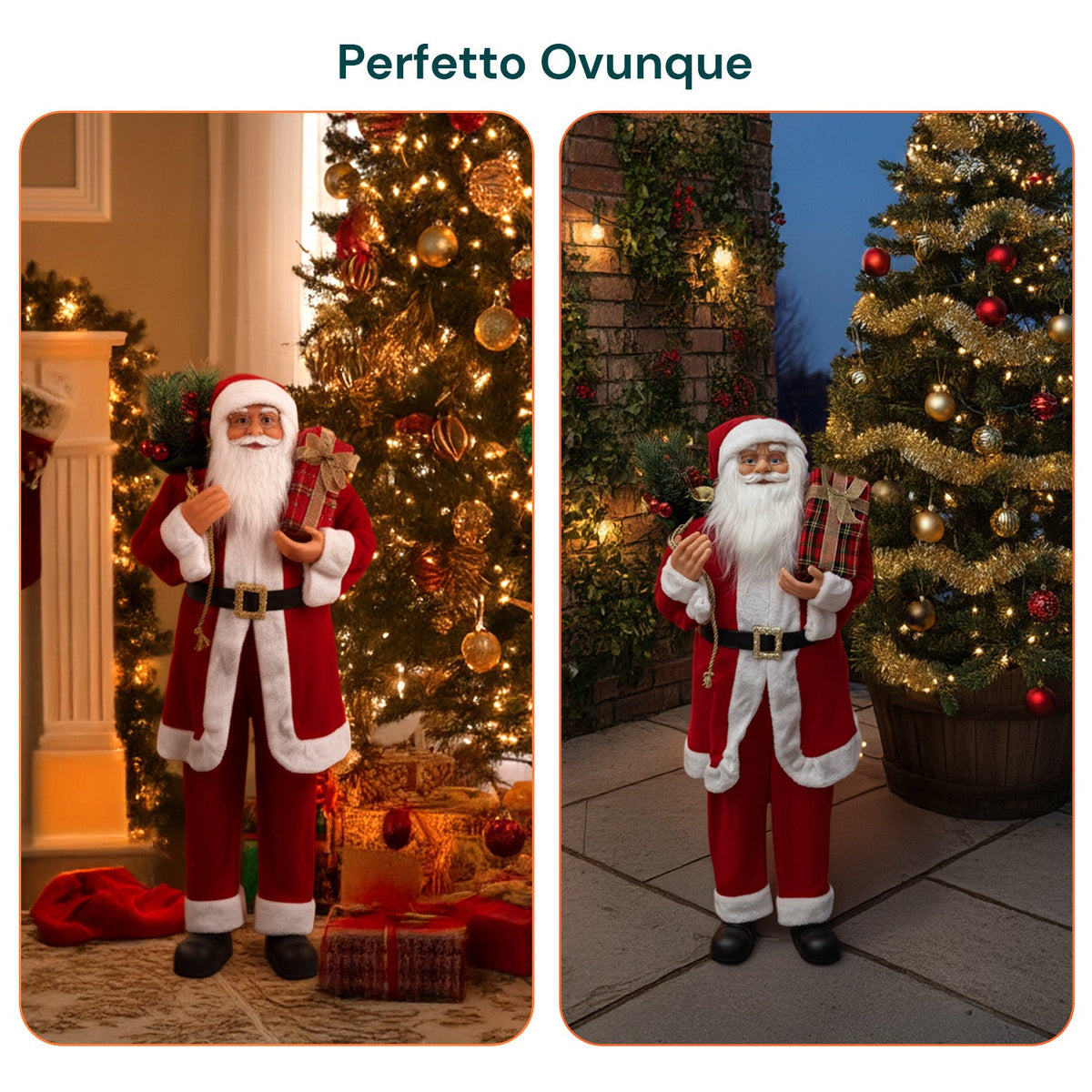 Decorazione natalizia Babbo Natale – Stile classico, perfetta per ingresso e soggiorno