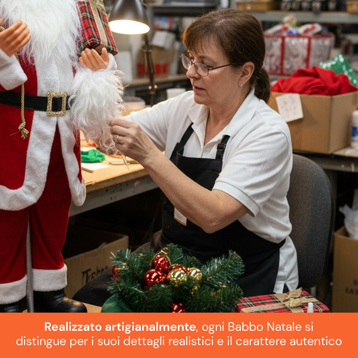 Decorazione natalizia Babbo Natale – Stile classico, perfetta per ingresso e soggiorno