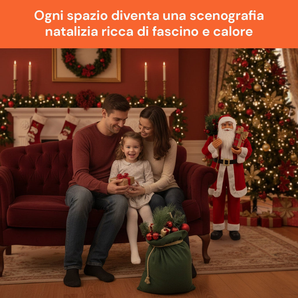Decorazione natalizia Babbo Natale – Stile classico, perfetta per ingresso e soggiorno