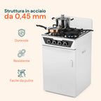 Cucina a Gas 4 Fuochi con Vano Portabombola – Per Interni ed Esterni
