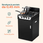 Cucina a Gas 4 Fuochi con Vano Portabombola – Per Interni ed Esterni