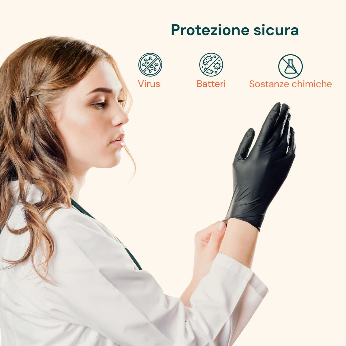 Guanti in nitrile neri senza polvere – Set da 100/1000 pz Taglia M/L