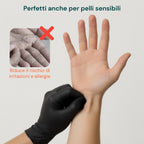 Guanti in nitrile neri senza polvere – Set da 100/1000 pz Taglia M/L
