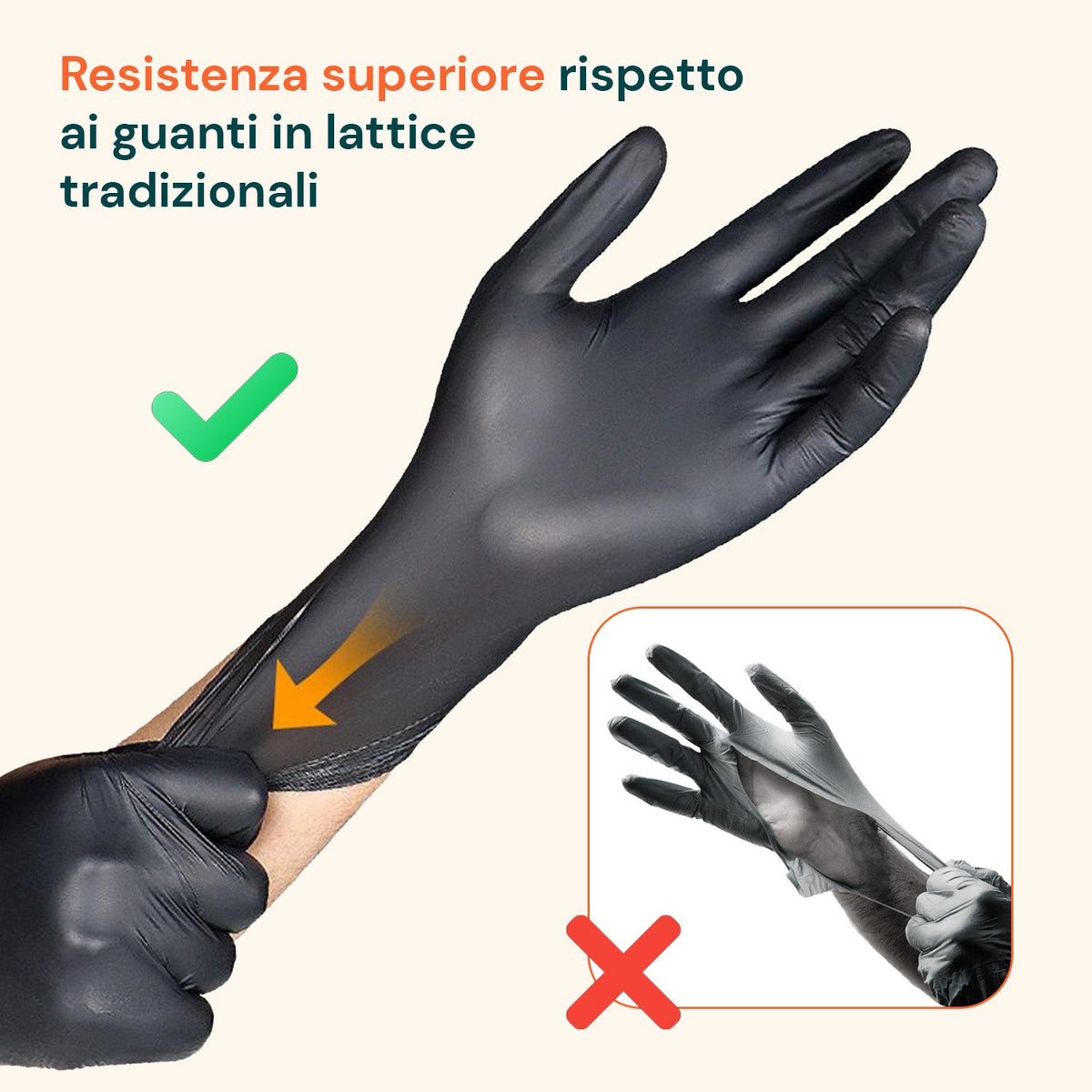 Guanti in nitrile neri senza polvere – Set da 100/1000 pz Taglia M/L