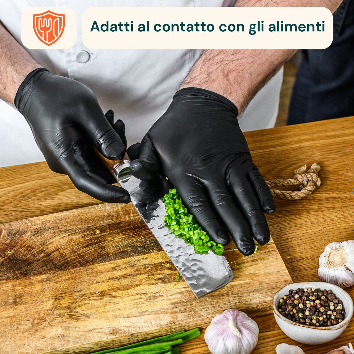 Guanti in nitrile neri senza polvere – Set da 100/1000 pz Taglia M/L
