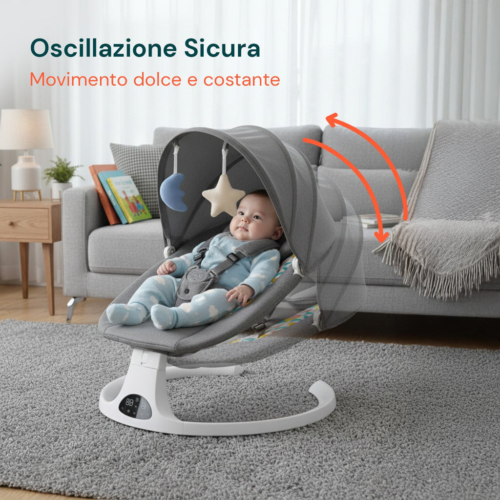 Sdraietta Multifunzione per Neonati – Altalena Intelligente con Musica e Giochi