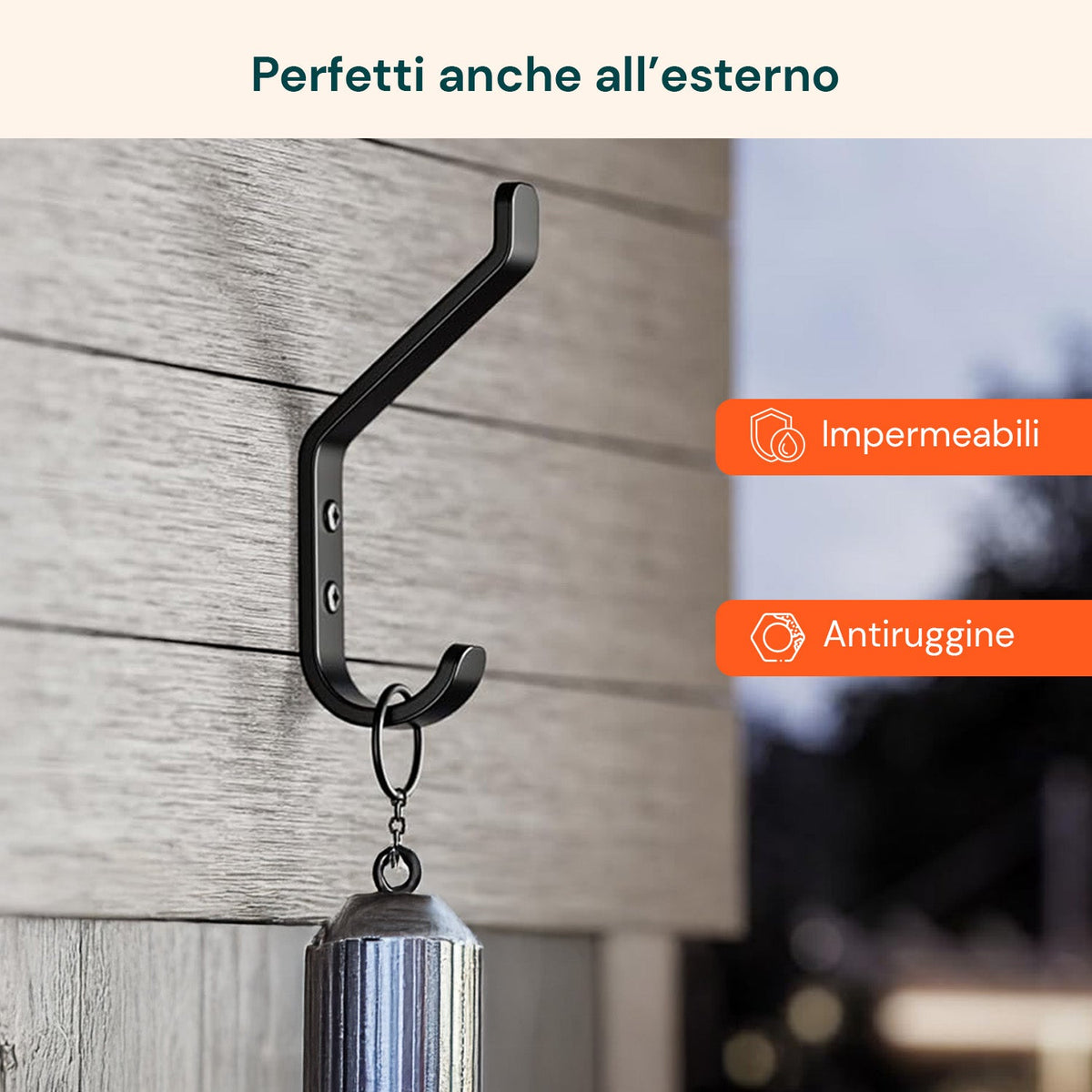 Ganci Appenditutto da Parete in Metallo Nero, 10 Pezzi con Kit di Montaggio
