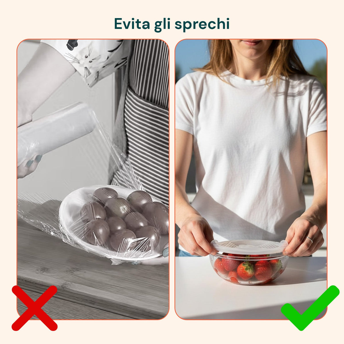 Coperchi in Silicone Estensibili – Set da 6 Misure da 6 a 19,6 cm, Riutilizzabili e Senza BPA