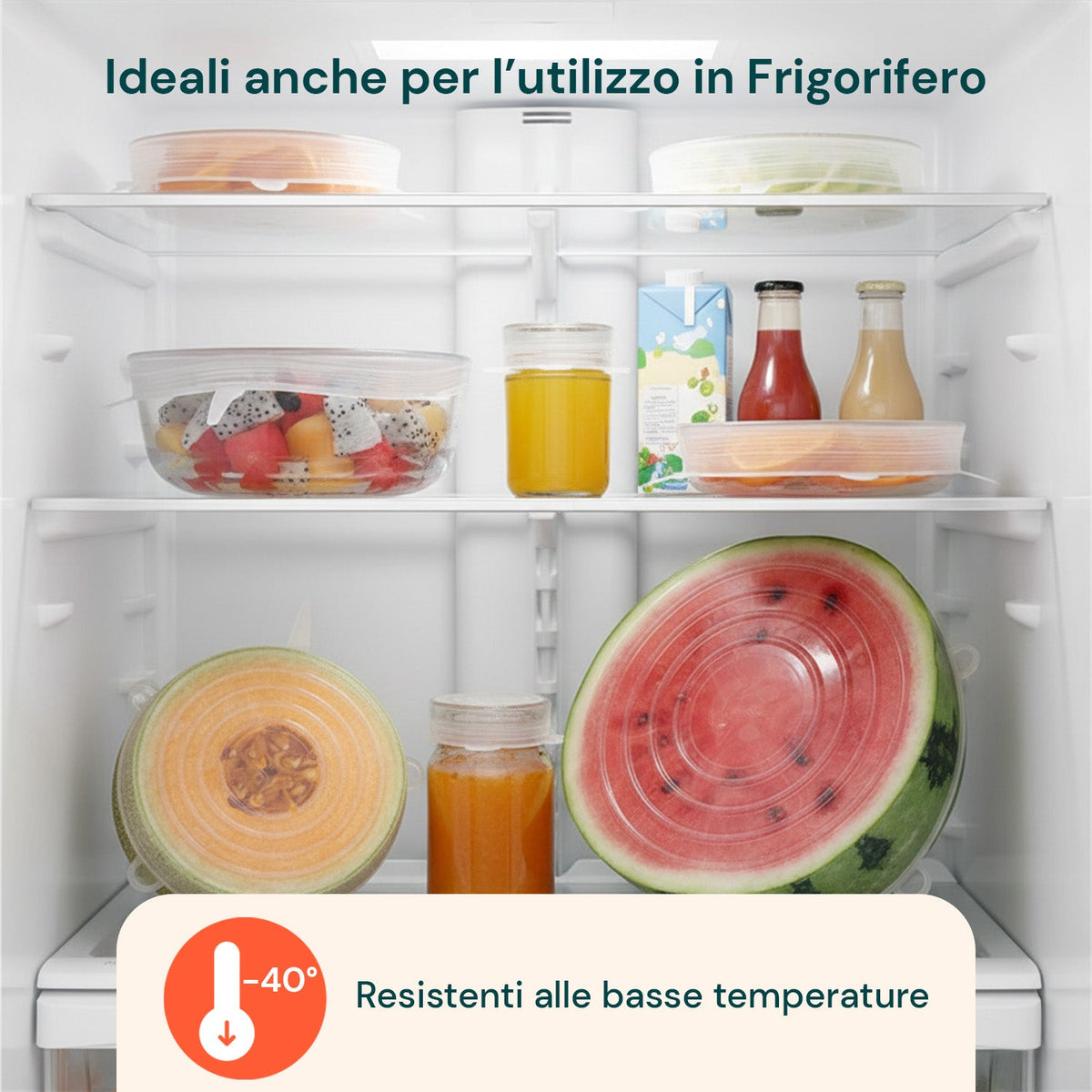 Coperchi in Silicone Estensibili – Set da 6 Misure da 6 a 19,6 cm, Riutilizzabili e Senza BPA