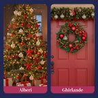 Red Christmas Decoration Kit – 102 Pieces with Star and Assorted Ornaments