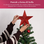 Red Christmas Decoration Kit – 102 Pieces with Star and Assorted Ornaments