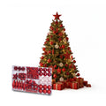 Red Christmas Decoration Kit – 102 Pieces with Star and Assorted Ornaments