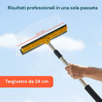 Tergivetro 24 cm con Manico Allungabile – Lavavetri in PP e Alluminio 79–120 cm