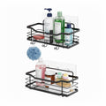 Set di 2 mensole adesive da parete in acciaio nero per bagno e cucina