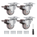 Set 4 Ruote Universali Piroettanti da 50 mm in Gomma e Acciaio – Portata 200 kg – Kit Completo con Viti e Cacciavite