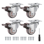 Set 4 Ruote Universali Piroettanti da 50 mm in Gomma e Acciaio – Portata 200 kg – Kit Completo con Viti e Cacciavite