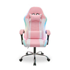 Sedia Gaming Ergonomica con Luci RGB e Cuscino Lombare Massaggiante, Poltrona Ufficio Reclinabile con Telecomando